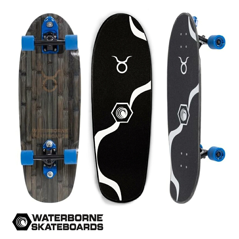 【サーフスケート】DREAM TAURUS BLACK BAMBOO（ドリームタウラス ブラックバンブー）WATERBORNE ドリームトラック搭載 完成品スケートボード 32インチ&times;10.5 ワイドデッキ カービング 初心者 上級者 安定感抜群 街乗り オフトレ 練習用に カービング練習に ロンスケ｜ベイリーフ店