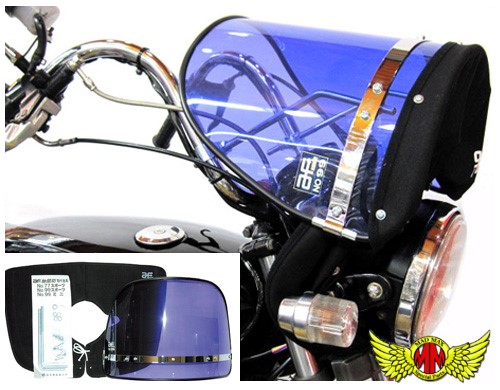 風防　ブラック ブラック風防 黒フチ/緑布タレ | 旧車バイクカスタムパーツのゼット