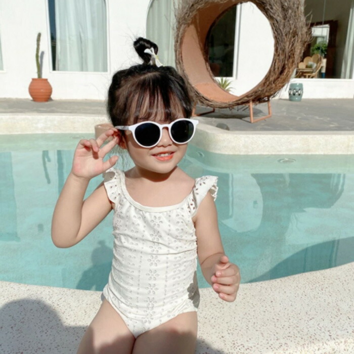 水着 キッズ 女の子 おしゃれ ワンピース 子ども 子供 プリンセス ベビー水着 女児 子供用 返品交換不可 こども 110cm みずぎ 赤ちゃんフリル 女子 スイムキャップ付き ホワイト 白 かわいい 90 100 80