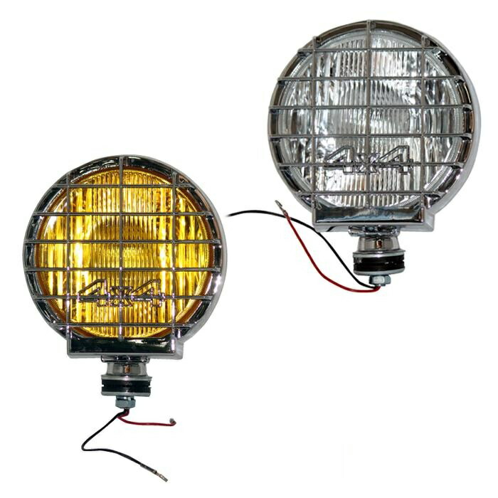 トラック用 丸型 H3 ハロゲン フォグランプ 凹レンズ 作業灯 (クリア/イエロー) 24V 1個 プロフィア レンジャー スーパーグレート ファイター クオン コンドル ギガ フォワード デコトラ 昭和レトロ 4×4 ランドクルーザー プラド ジムニー 軽トラ