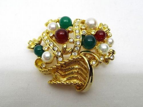 楽天市場】【送料無料】【中古】 K18 ブローチ クォーツ パール