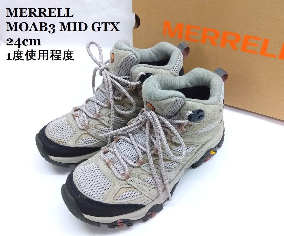 1度当てはめる座標軸★MERRELL /メレル ◎MOAB3 MID /モアブ3 ミッド   ゴアテックス  トレッキングシューズ 24.0【美品】K260429T-06