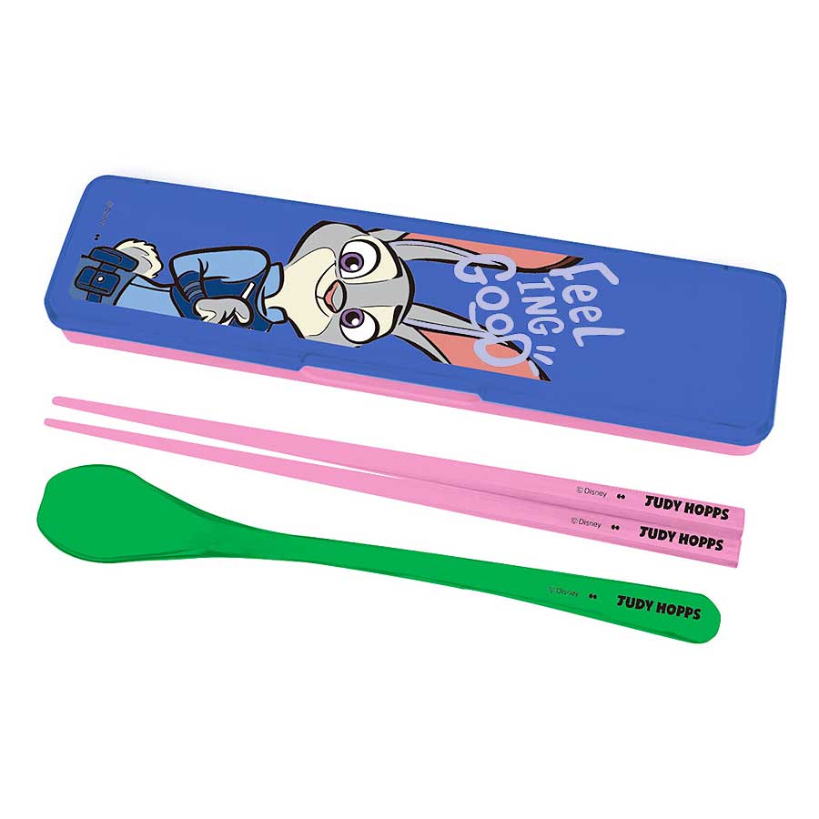 ズートピア ジュディ お箸＆スプーン＆ケース コンビセット ディズニー 雑貨 ZOOTOPIA キャラクター ディズニーグッズ おしゃれ ポップ かわいい お弁当 はし画像