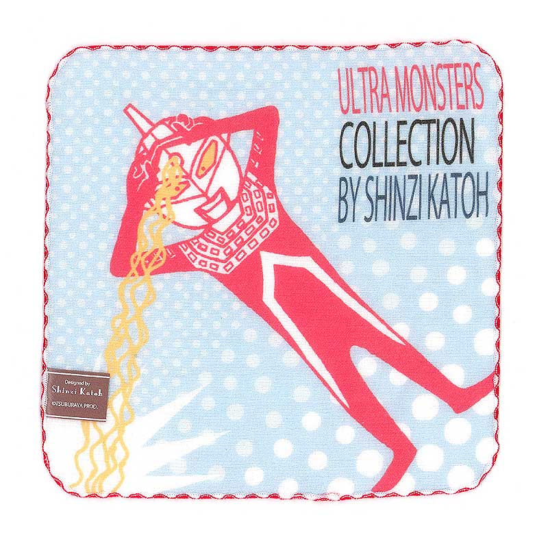 ウルトラセブン タオルハンカチ ミニハンドタオル ドット柄 綿100％ インクジェットプリント ウルトラモンスターズコレクション ウルトラマンシリーズ 雑貨 キャラクター ポップ かわいい おしゃれ Shinzi Katoh シンジカトウ グッズ画像