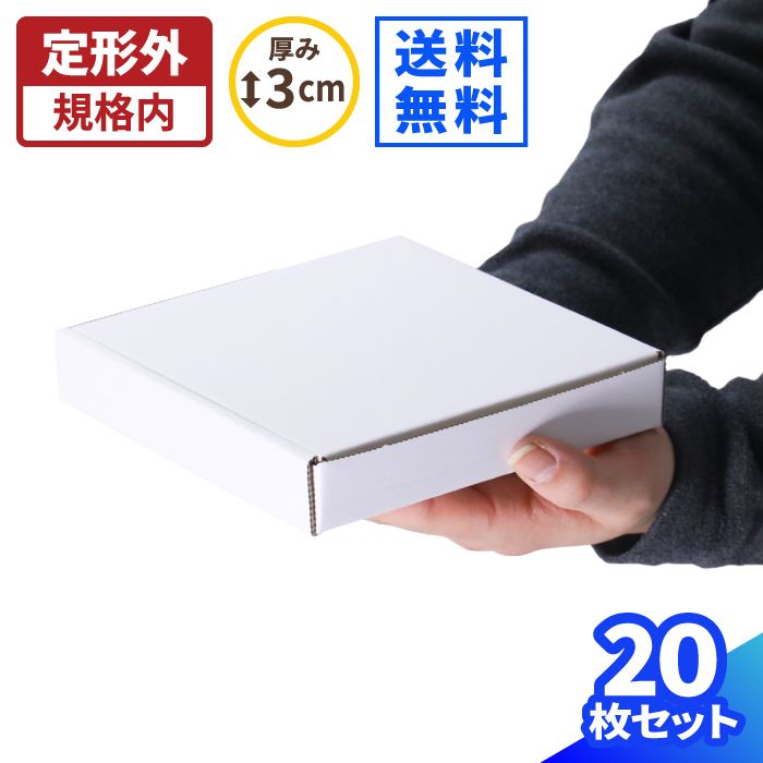 楽天市場】定形外郵便 ダンボール 10枚 白 (134×134×24) 小型