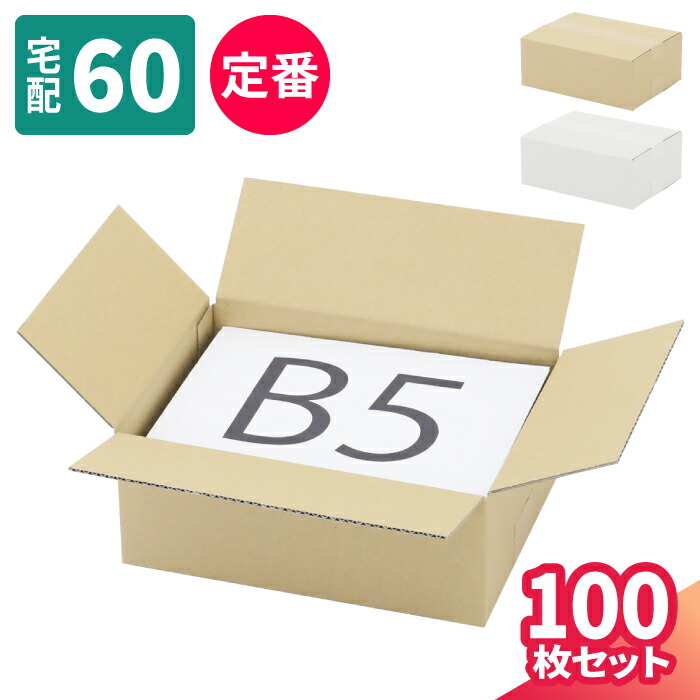 ダンボール 60サイズ 100枚 B5 (270×200×100) 小型ダンボール 60 段ボール 宅配60 箱 ダンボール箱 B5サイズ 段ボール箱 梱包用 梱包資材 梱包材 梱包 宅配箱 ヤマト 宅急便 ヤマト運輸 ゆうパック 佐川 宅配 引越し メルカリ 発送 通販 衣類 収納 本 書籍 (5407/5514)