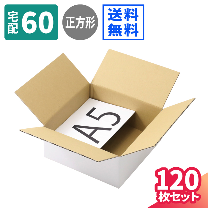 薄型 ダンボール 60サイズ 120枚 白 230×230×100 正方形 A5 段ボール 60 段ボール箱 梱包用 梱包資材 梱包材 梱包 宅配60  箱 A5サイズ 宅配箱 宅配 引っ越し 引越し ヤマト運輸 小物 小さい 小型ダンボール メルカリ 発送 衣類 白箱 5726 最大92%OFFクーポン