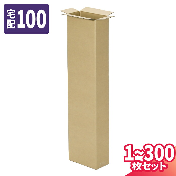 ダンボール 100サイズ 1枚～300枚 (200&times;100&times;650) 宅配100サイズ 段ボール 段ボール箱 梱包資材 梱包材 梱包 箱 宅配箱 ヤマト 宅急便 ヤマト運輸 ゆうパック 佐川 宅配 (8310)｜アースダンボール店