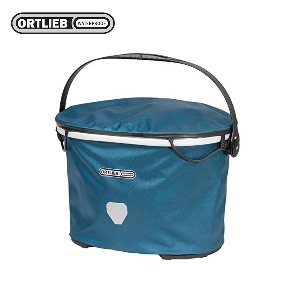 ORTLIEB オルトリーブ 自転車 アクセサリー アップタウン シティ F79702 フロントバック ハンドルバッグ バスケット ハンドルバー 収納 機能性 耐久性 防水 はっ水 純正 買い物バッグ 青 ブルー ぺトロール 17.5L 大容量