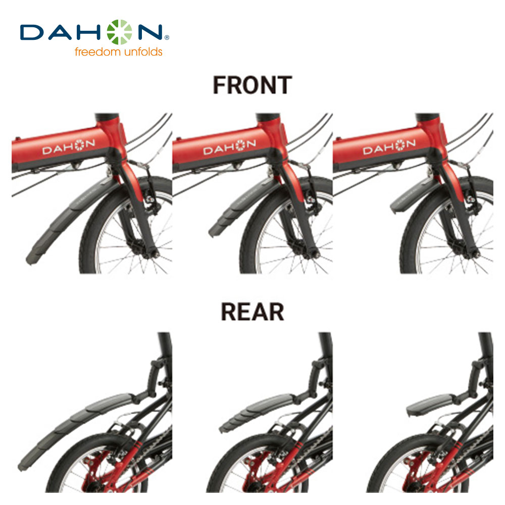 【土日もあす楽】DAHON ダホン 折りたたみ自転車 オプション パーツ Foldable Fender 折りたたみ式フェンダー フェンダー  前後セット 泥よけ 泥除け ブラック 送料無料｜ベストスポーツ