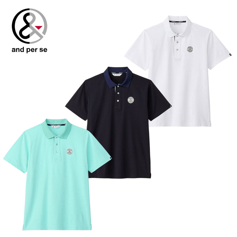 and per se SWING DRYシードステッチ半袖ポロシャツ(メンズ