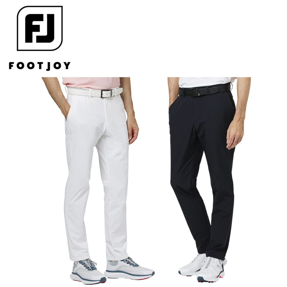FOOTJOY フットジョイ メンズ ゴルフウェア パンツ 2重織撥水ロングパンツ FJ-F25-P02 25FW 秋冬 ストレッチ 保温性 吸水速乾 UVケア 抗菌防臭 ジオメトリックデザイン 快適性 ポリエステル ポリウレタン ホワイト ブラック｜ベストスポーツ
