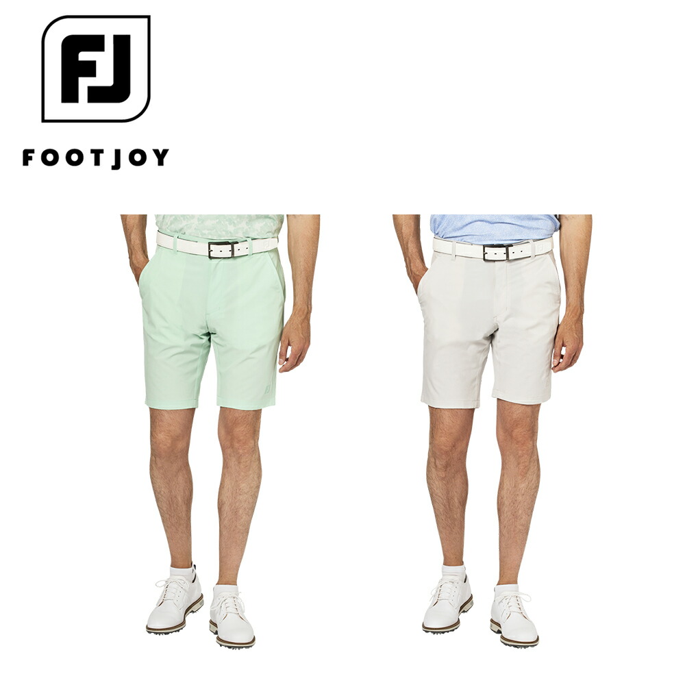 FOOTJOY フットジョイ メンズ ゴルフウェア シャツ ライトウェイト無地ショーツ FJ-S25-P12 25SS 春夏 吸汗速乾 ストレッチ 軽量 快適性 お洒落デザイン ポリエステル ポリウレタン ピスタチオ ライトグレー