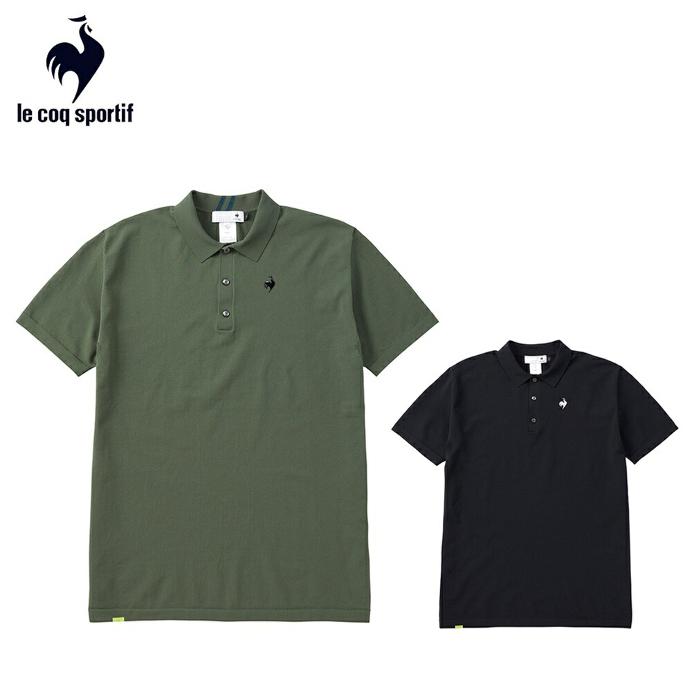 le coq sportif ルコック メンズ ゴルフウェア シャツ ホールガーメント半袖シャツ RIJOUME リジューム QGMWJA13 手洗い可 DESCENTE ECO ポリエステル|ベストスポーツ