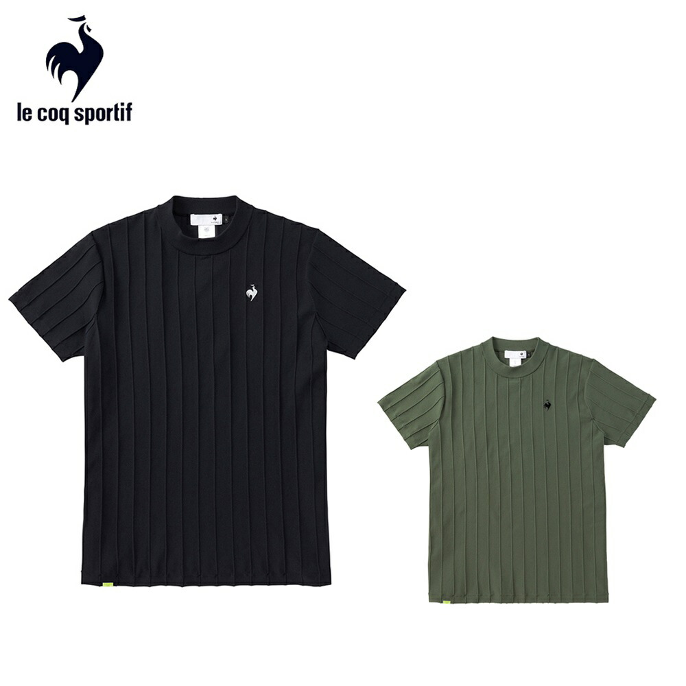 le coq sportif ルコック メンズ ゴルフウェア シャツ ホールガーメントモックネック半袖シャツ RIJOUME リジューム QGMWJA14 23FW 秋冬 手洗い可 DESCENTE ECO ポリエステル