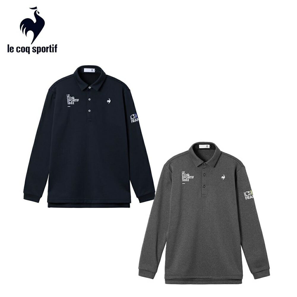 le coq sportif ルコックスポルティフ メンズ ゴルフウェア シャツ ヒートナビベーシックデザイン長袖シャツ LG5FLS05M 25FW 秋冬 HEAT NAVI 吸汗 ストレッチ UV CUT UPF50+ 蓄熱保温 汎用性 レギュラー ポリエステル ポリウレタン