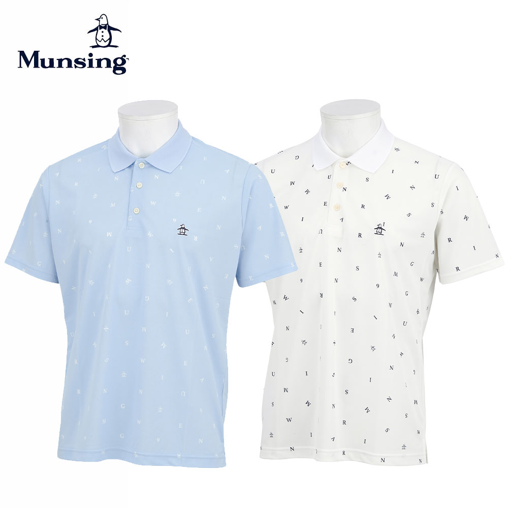 新品マンシングウェアSUNSCREENストレッチ半袖テーラーカラーシャツМ Munsingwear SUNSCREENストレッチ半袖テーラーカラーシャツ