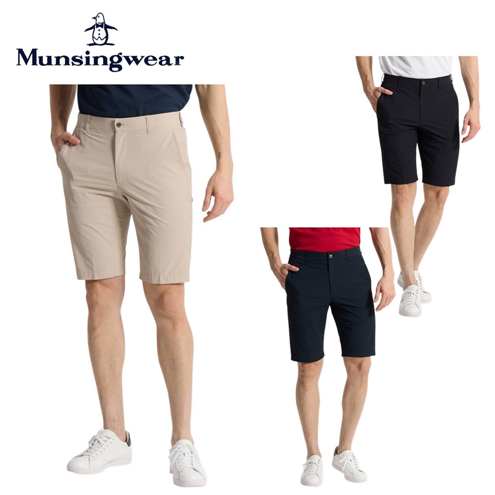 Munsingwear マンシングウェア メンズ ゴルフウェア パンツ Sunscreen NIR ハニカム2WAYストレッチハーフパンツ MG6SHP21M 26SS 春夏 吸汗速乾 Sunscreen NIR UV CUT UPF50+ 遮熱 ベーシックスタイル 機能性 伸縮性 ナイロン ポリウレタン｜ベストスポーツ