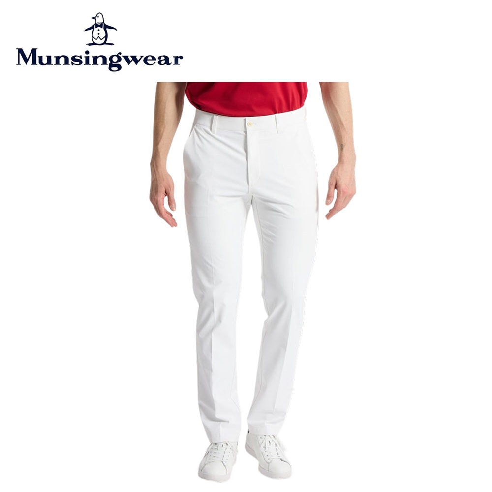 Munsingwear マンシングウェア メンズ ゴルフウェア パンツ 神白ロングパンツ MG6SLP22M 26SS 春夏 2WAYストレッチ UV CUT UPF50+ Sunscreen NIR 透け防止 遮熱 KEEP CLEAN 吸汗速乾 お洒落デザイン 機能性 ポリエステル ホワイト