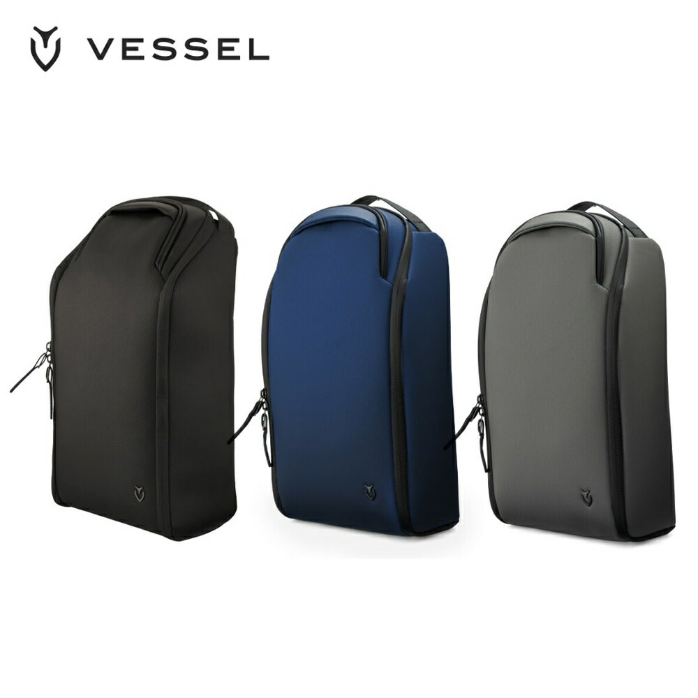 VESSEL ベゼル ユニセックス ゴルフ シューズバッグ VOYAGER SHOE BAG 3106220 26SS 春夏 マグネットポケット付き 実用性 大開口 機能性 汎用性 シンプルデザイン 合成皮革 ブルブラック ブルグレー ブルネイビー