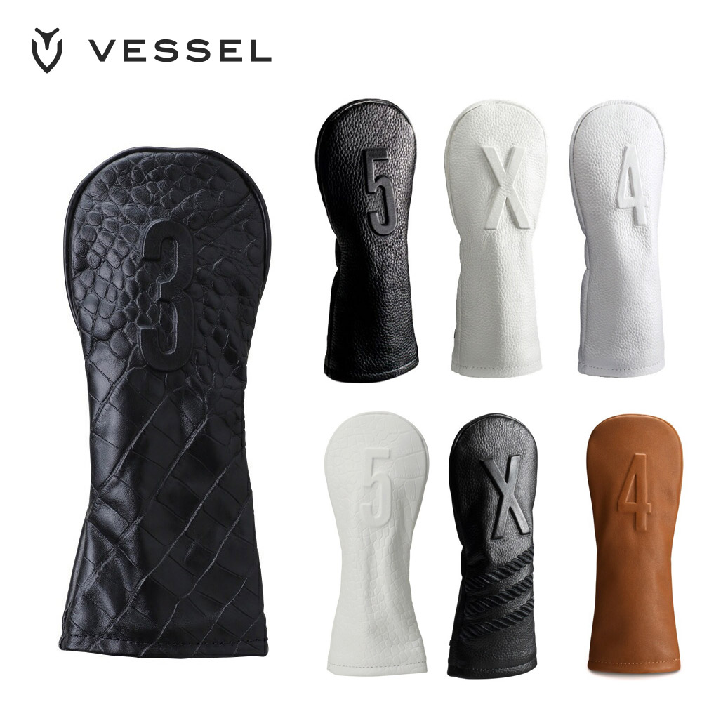 VESSEL ベゼル ユニセックス ゴルフ ヘッドカバー ドライバー LUX HEADCOVER EMBOSSED HC1123 26SS 春夏 スタイリッシュ エンボス加工 高級感 クロコダイル柄 ユーティリティ用 天然皮革 機能性汎用性 天然皮革｜ベストスポーツ
