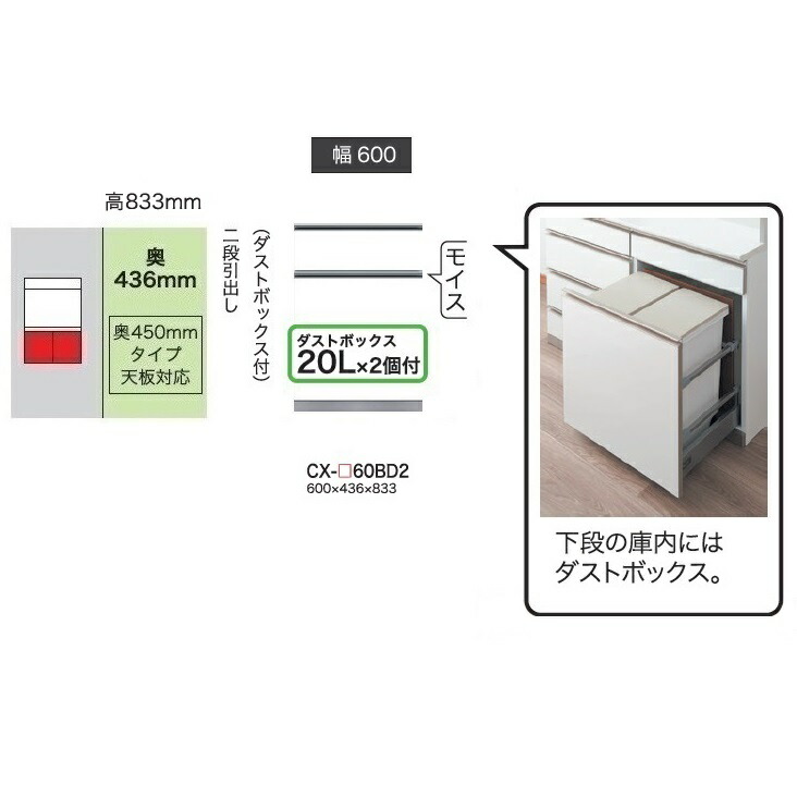 楽天市場】綾野製作所 オプションダストボックスワゴンWS-34W(3