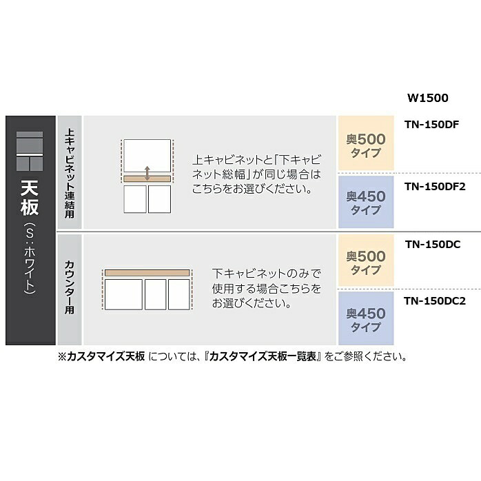 綾野製造所 150上収納家具繋ぎ合わせる用天板 アンワット秒 (Unjour)TN-150DF(奥ぶかさ：500粍)TN-150DF2(奥ぶかさ：450粍)D：薄墨色陶器調納期4週貨物輸送無料(部屋の入り口前送りとどける)沖縄・北海道・離島は除く