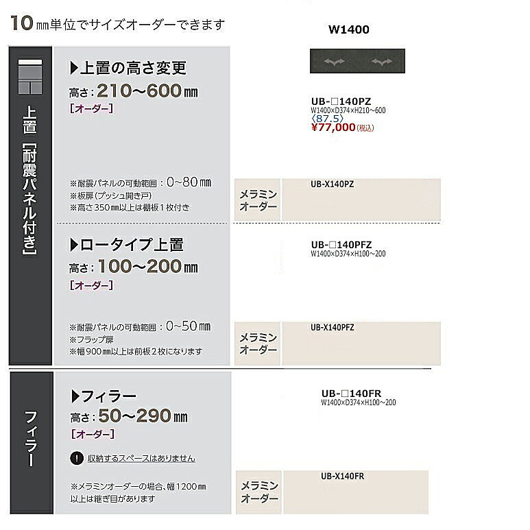 ［貨物輸送無料］綾野製造所140フィラー アンワット秒 (Unjour)UB-140FR 下げ翼扉本体：真砂黒いこと前板：購入注文13色相応う/メラミン購入注文60色高さ100～200粍納期5週貨物輸送無料(部屋の入り口前送りとどける) 沖縄・北海道・離島は除く