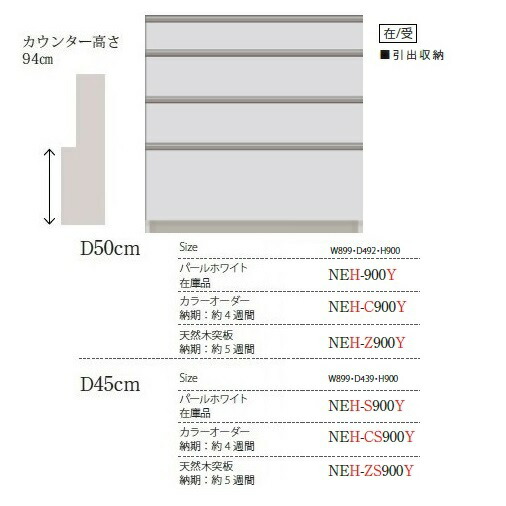 楽天市場】□パモウナ製キッチンボード下台/ハイカウンターNEH-700 ...