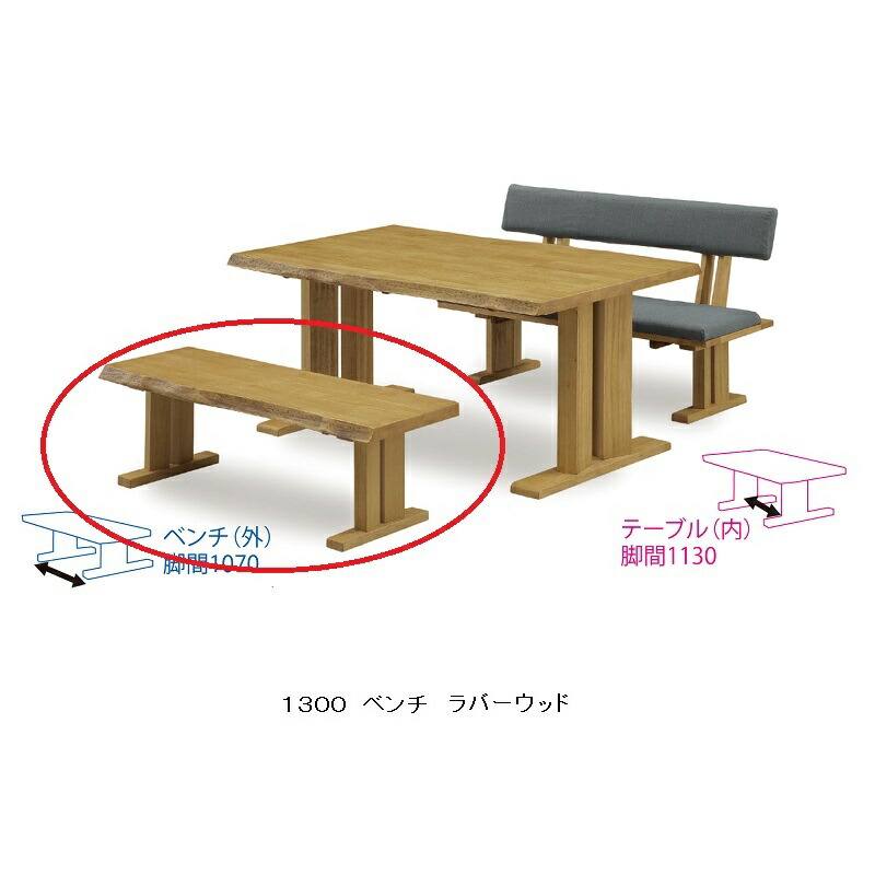 楽天市場】ベンチ 白王材質：ラバーウッド材板座タイプ2サイズ対応
