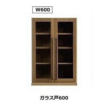 [開梱設置送料無料] ダイニングボード/キッチンボード 上台ガラス戸600 ダストン材質：オーク材 オイル塗装/強化紙開梱設置送料無料 北海道、沖縄、離島は別途お見積り｜Ｆ-ＲＯＯＭ