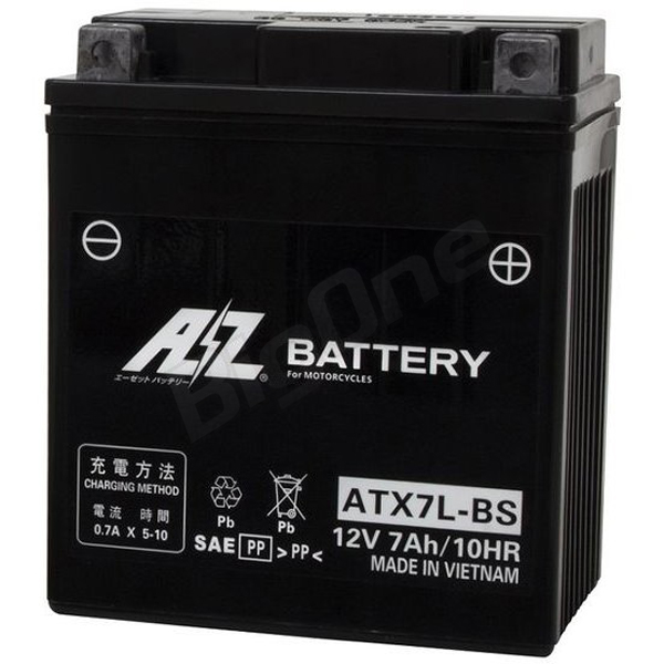 おしゃれ AZ バッテリー ATX7L-BS 12V 液入充電済 バイク 二輪