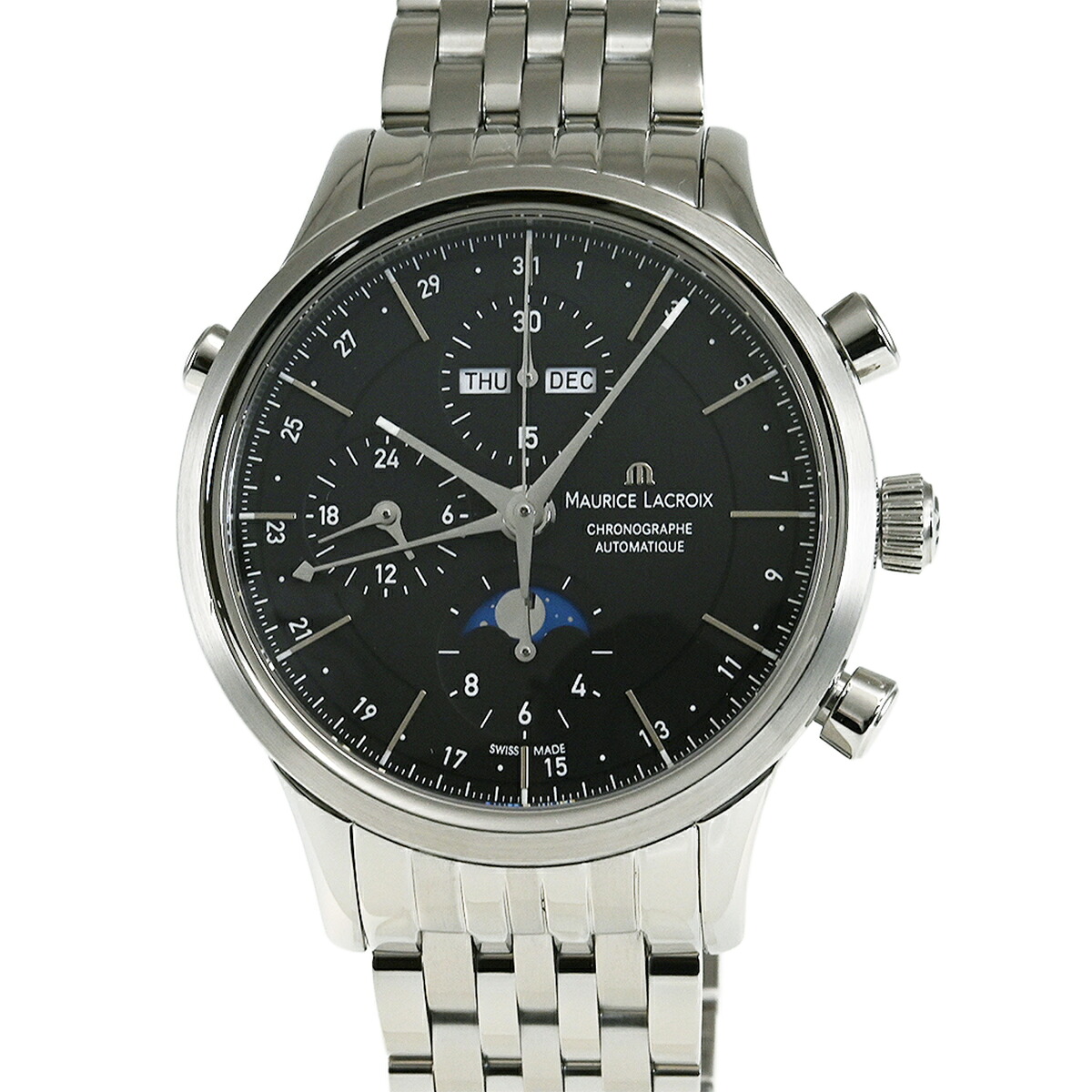 ☆サマーセール☆【中古】MAURICE LACROIX モーリス・ラクロア レ クラシック ムーンフェイズ クロノグラフ LC6078-SS002-33E 【その他のブランド】|BIG MOON 店