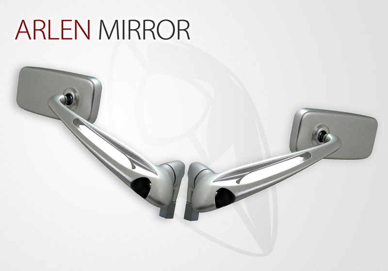 バイクミラー ARLEN MIRROR アレンミラー シルバー お得な2本セット なめらかライン バイク用ミラー
