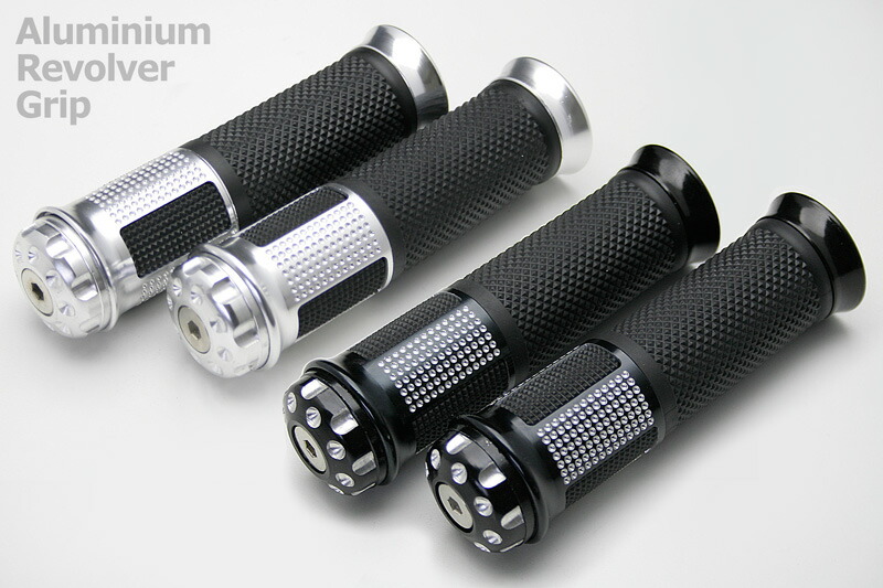 楽天市場】バイク用 グリップ アルミ リボルバーグリップ NEWアルミ