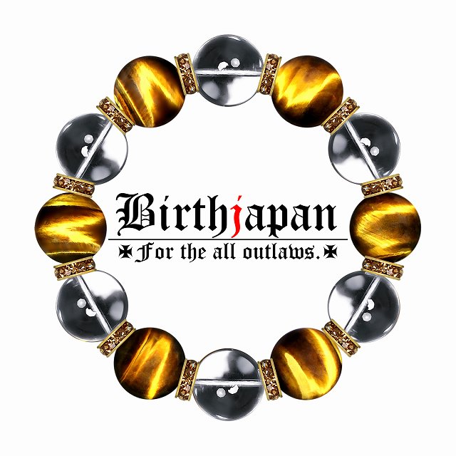 数珠 ブレスレット オラオラ系 数珠ブレスレット ヤクザ ヤンキー 極太18mm ロンデル×虎目石(タイガーアイ) 水晶 楽ギフ_包装 紳士 Men's メンズ ファッション アクセサリー ちょいワル 悪羅悪羅系|悪党の店 【卍】 バースジャパン