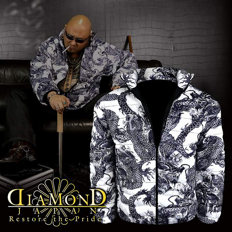 龍総柄 中綿 ソフトボア ジャケット ヤクザ ヤンキー オラオラ 悪羅悪羅 オラオラ系 服 Dj 125 派手 和柄 防寒 秋冬物 メンズ ファッション Bullpadel Cl