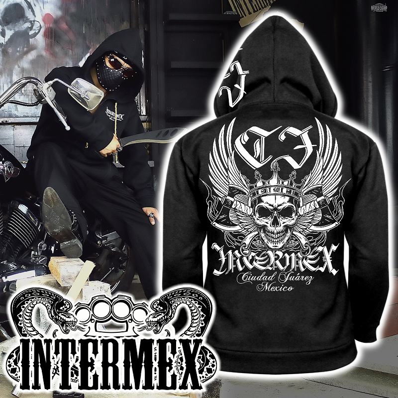 楽天市場 パーカー メンズファッション オラオラ系 Intermex Itm 045 羽スカル 髑髏 ジャケット 上着 服 ヤンキー ヤクザ ブランド 刺繍 フード付き 長袖 ライダース バイク乗り ギャング チカーノ B系 Hiphop系 バイカー 悪党の店 卍 バースジャパン