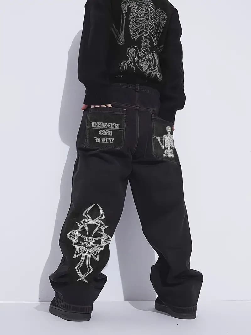 超希少 Crown Holder 刺繍 バギーパンツ グランジ HIPHOP 楽天市場】刺繍入り ジーンズ バロック柄 パンツ オラオラ系