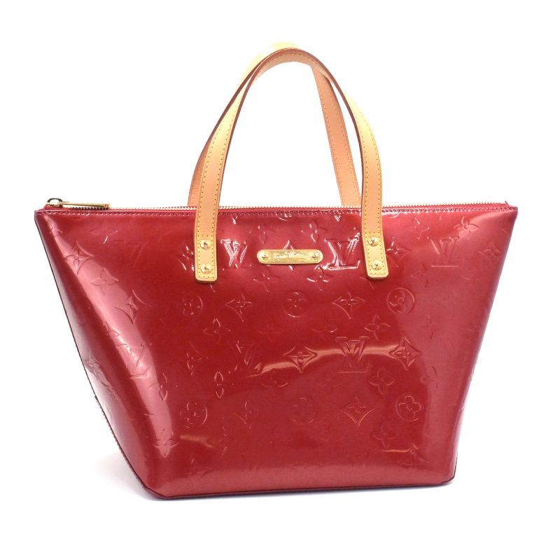 ヴィトンヴェルニ　赤 エナメル トートバッグ LOUIS VUITTON ルイヴィトン ヒューストン モノグラムヴェルニ