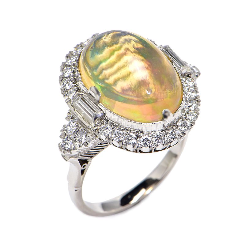 楽天市場】メキシコオパール 4.27ct リング PT900/YG プラチナ
