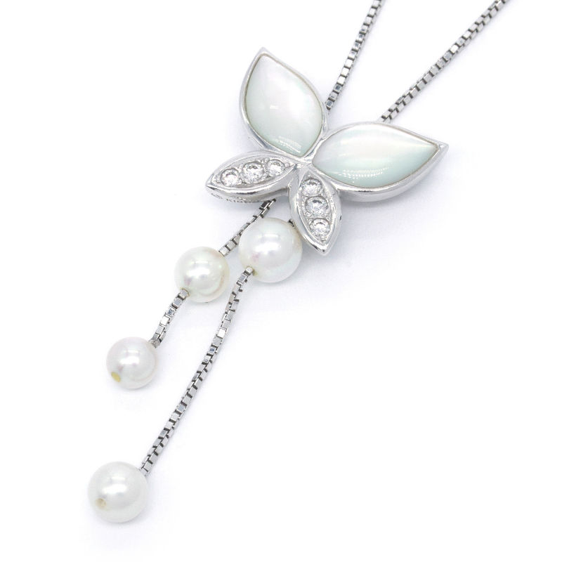 イリスパイラ 和真珠 マルチウェイネックレス K18WG 63cm 53g イリスパイラ 和真珠 マルチウェイネックレス K18WG 63cm 53g