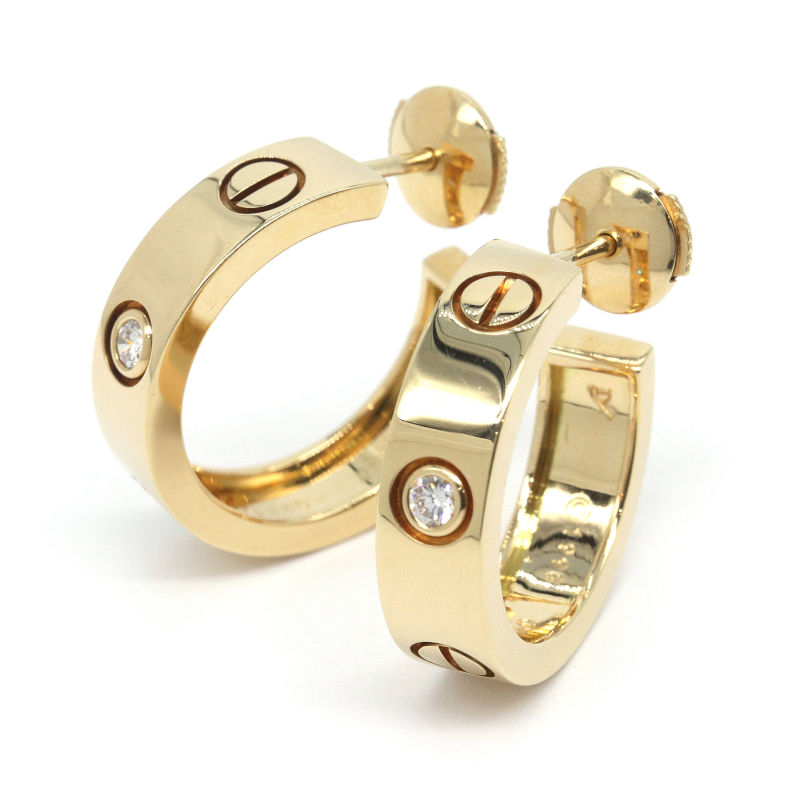 楽天市場】カルティエ ピアス K18YG ダイヤ2P(0.15ct