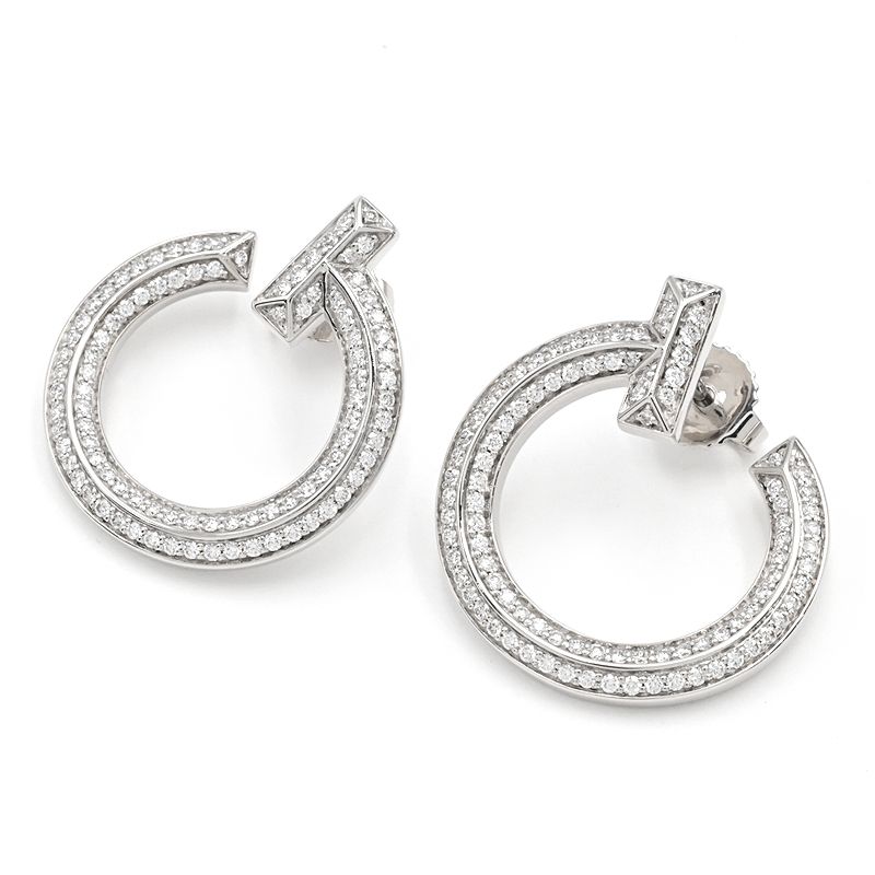 ティファニー　フープダイヤ　ピアス　k18 TIFFANY&Co. ティファニー ツイスト フープ ダイヤモンド ピアス