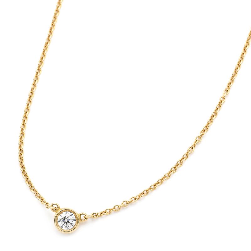 [返品OK] ティファニー バイザヤード ダイヤモンド ペンダント 約0.12ct K18YG バイザヤードネックレス イエローゴールド 地金1.9g 【中古】【送料無料】 48,840円