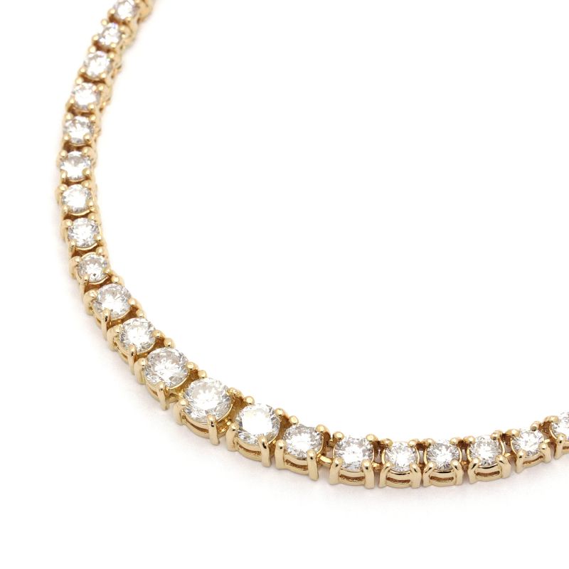[返品OK] 5.50ct天然ダイヤモンドネックレス K18YG 新品仕上済 テニスダイヤネックレス テニスネックレス イエローゴールド 地金18.4g 【中古】【送料無料】｜麻布十番blanc【ブラン】