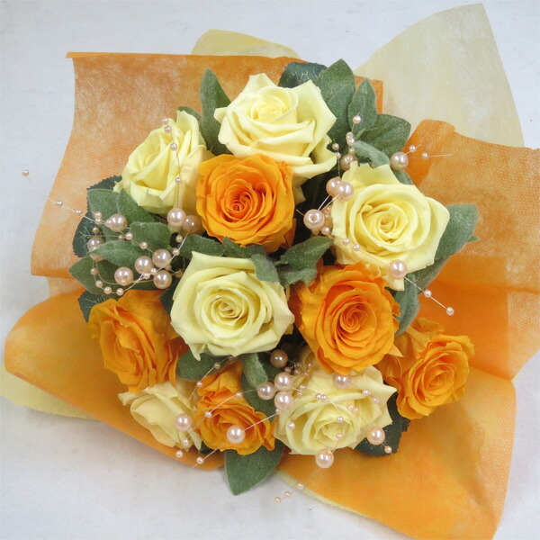 【プリザーブドフラワー 花束】モーニングイエロー花束 【プリザーブド・フラワー】【誕生日の花】【結婚の御祝い】【プロポーズの花】【退職祝い 花】