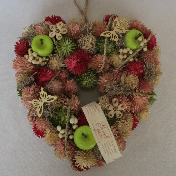 楽天市場】母の日 ドライフラワー ハート リース Lサイズ 【ピンク