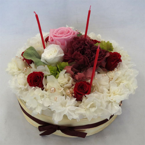 プリザーブドフラワー/フラワーケーキ/ストロベリー・ショートケーキ　 【ケーキフラワー】【プリザーブド・フラワー】【smtb-tk】【楽ギフ_包装】【楽ギフ_メッセ】【楽ギフ_メッセ入力】