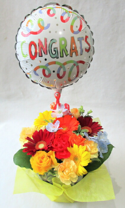 楽天市場 バルーンフラワー おめでとう あす楽対応 開店祝い 花 合格祝い 花 出産祝い 記念日 花 フラワーギフト ブルーマート